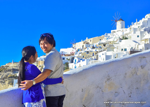 Lady and Ed in Santorini