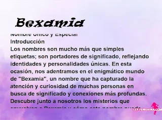 significado del nombre Bexamia
