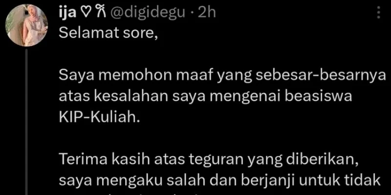 Tak Tahan Komentar Pedas Warganet, Selebgram Undip Minta Maaf