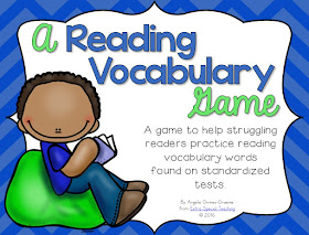 Struggling readers often have a difficult time with reading vocabulary such as words like define, meaning, and understand. This freebie game helps students practice reading words they might see on standardized tests.
