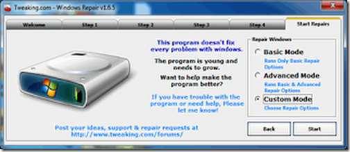 tweaking windows repair hardisk