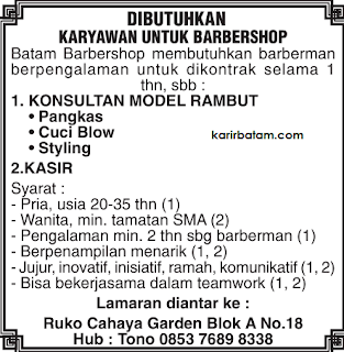 Lowongan Kerja Batam Barbershop