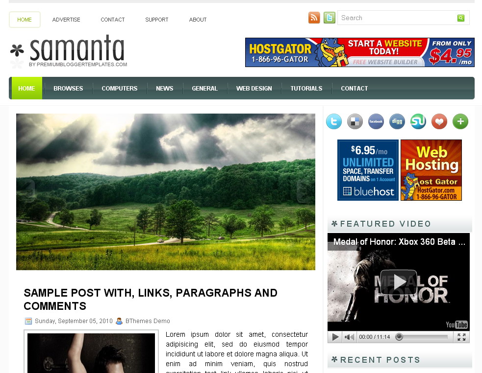 Samanta Blogger Template