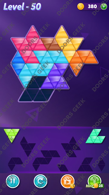 Block! Triangle Puzzle 8 Mania Level 50 Solution, Cheats, Walkthrough for Android, iPhone, iPad and iPod