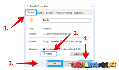setting folder yang disembunyikan di Windows 10