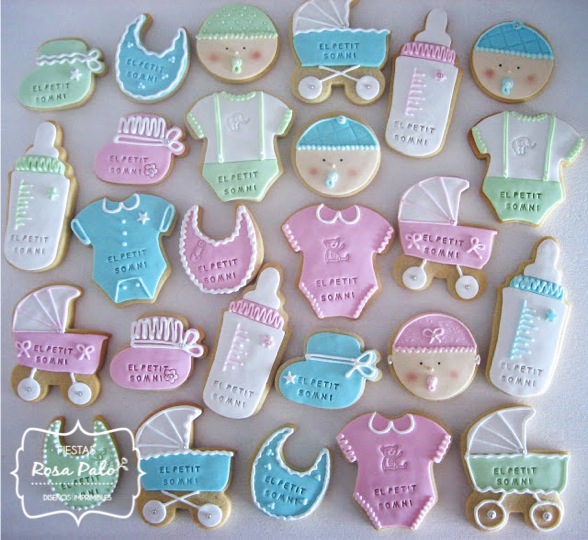 GALLETITAS BAUTISMO NACIMIENTO BABY SHOWER COLORES PASTELES