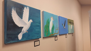 Some of the paint work by President Carter at the Carter Centre in Atlanta