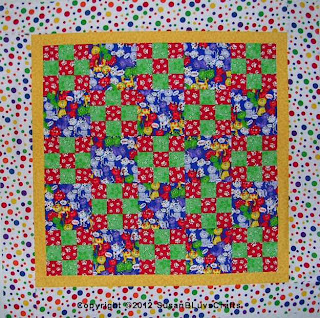 multicolor 9-patch quilt top