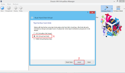 Memilih Tipe Hard Disk Virtual