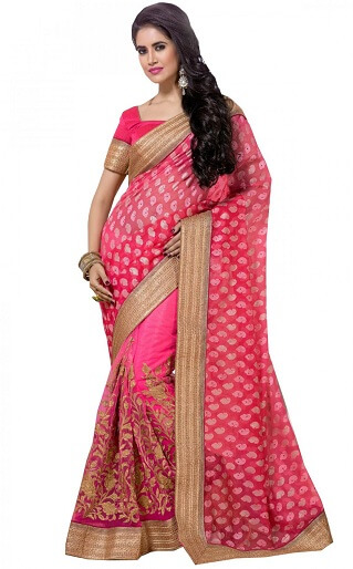 Bangalore Embroidery Work Saree