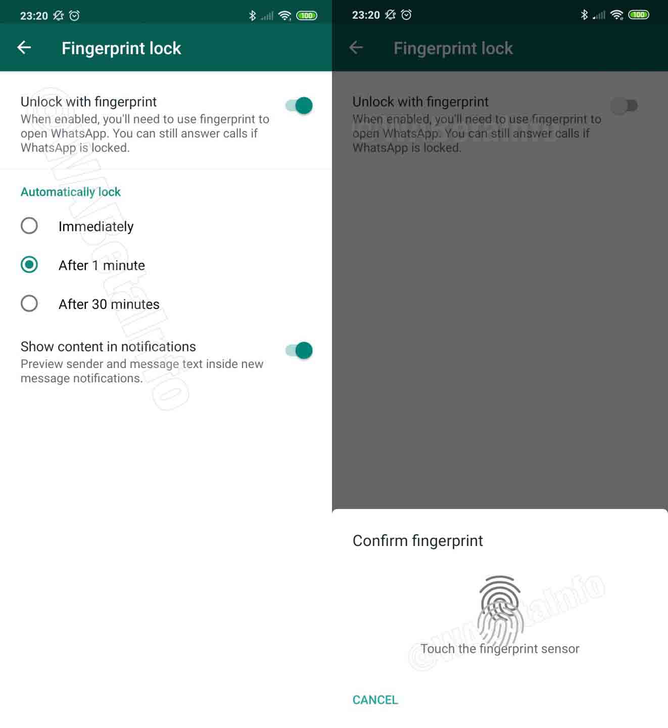 FINGERPRINT VERIFICATION IN WHATSAPP 