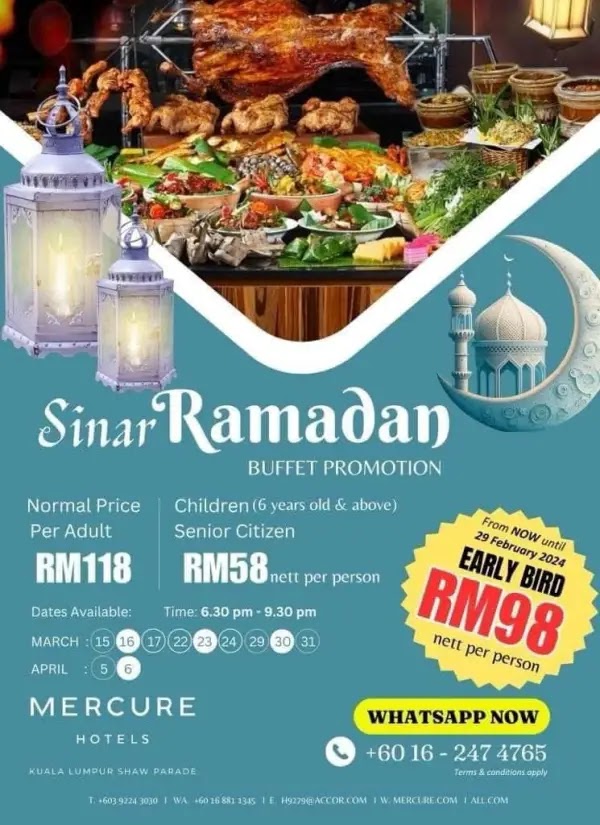 Poster Buffet Ramadhan 2024 di Mercure Hotel Kuala Lumpur Shaw Parade