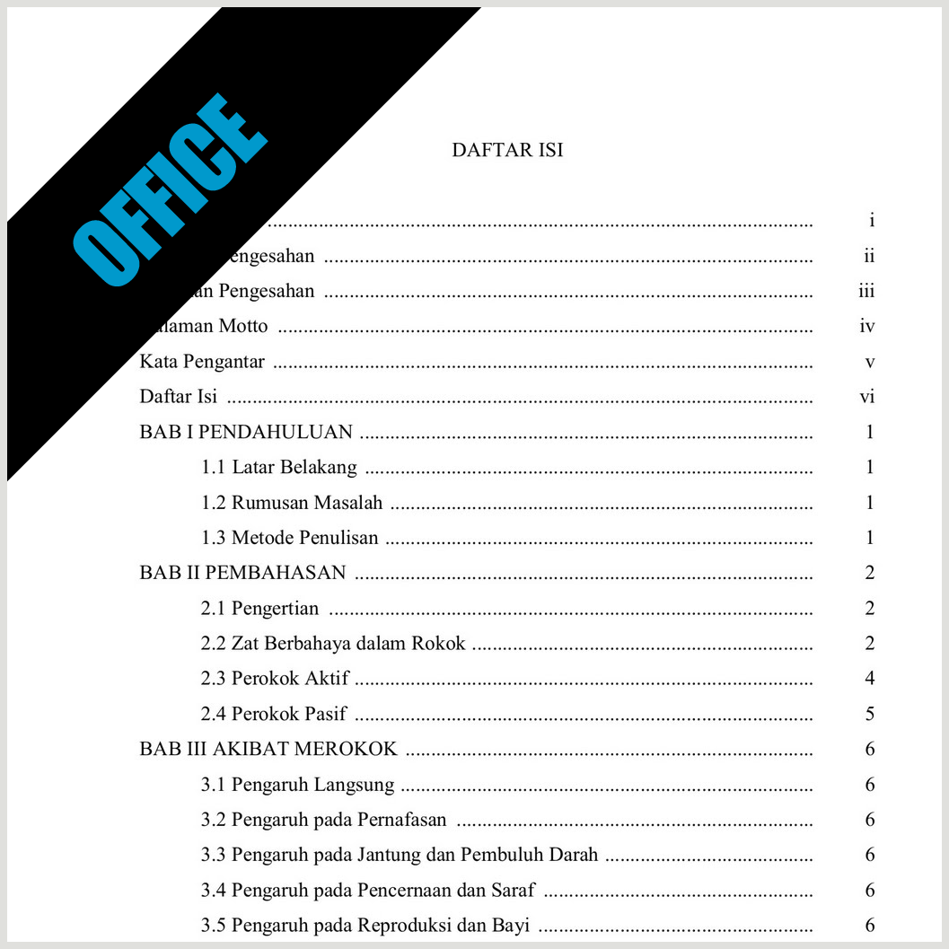 Membuat Daftar Isi Otomatis di Microsotf Word  CINTA DESAIN