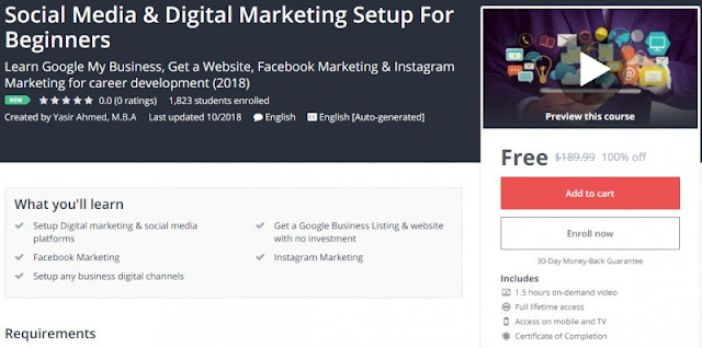 [100% Off] Social Media & Digital Marketing Setup For Beginners| Worth 189,99$ 
