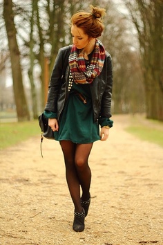 Winter Outfit With Colorful Scarf For Ladies