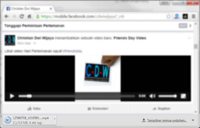 Cara Download Video Friends Day Facebook