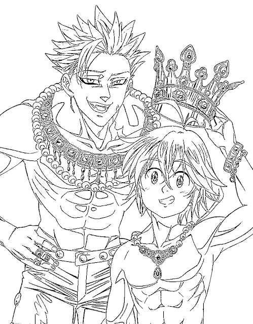 ban, meliodas para dibujar, colorear, pintar, blanco y negro