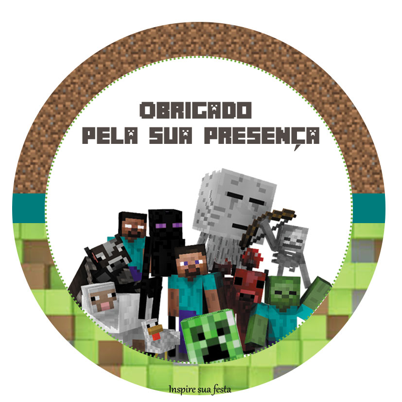 TATU BOLINHA DECORA  O kits para imprimir Minecraft