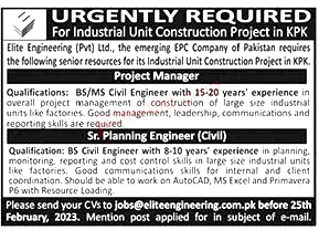 Elite Engineering Company Jobs in Lahore February 2023 Advertisement