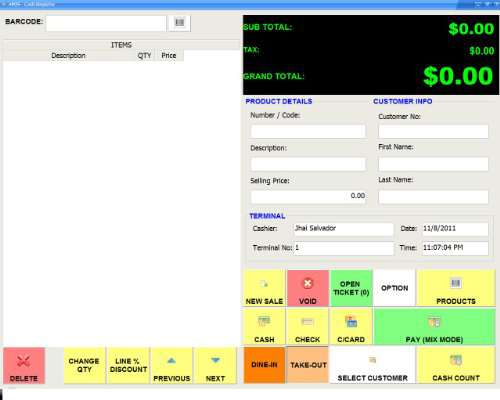 EasyCheckout Point of Sale Checkout For Restaurants, Inventory Management and Touch screen Register Point of Sale Software; Software Only Windows Only CDROM