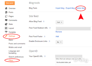 bagaimana cara menghapus akun blog blogger blogspot
