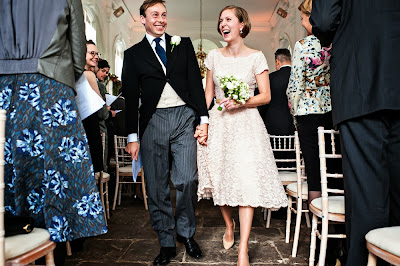 Vintage wedding blog c Heavenly Vintage Brides, real vintage bride Leo walks down the aisle in 1950s lace wedding dress