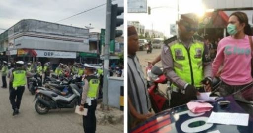 waria terjaring razia dan kena tilang di matang geulumpang dua bireuen aceh