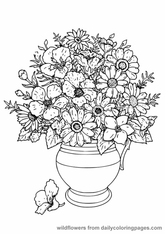 Advanced Flower Coloring Pages - Flower Coloring Page