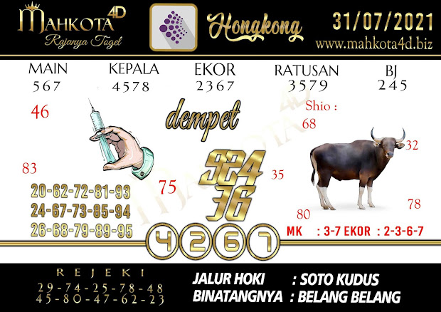 Syair Prediksi Togel Hongkong - HK Sabtu, 31 - Juli - 2021
