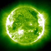 Our Sun, green wavelengths only