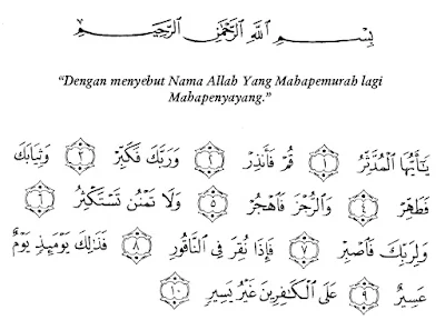 Surah Al Muddatstsir Ayat 1-10