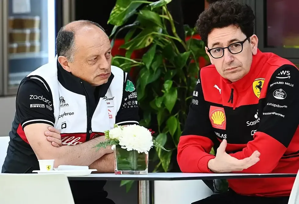 Fred Vasseur con Mattia Binotto