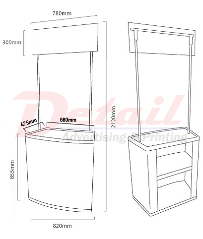 detail ukuran event desk