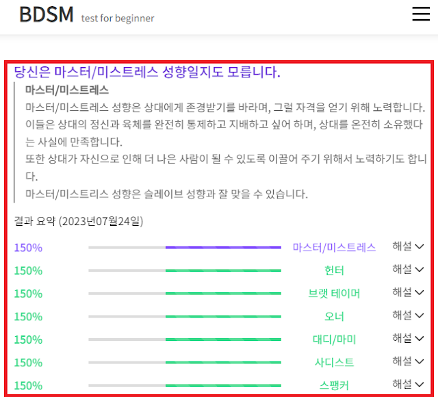 BDSM 중급 테스트