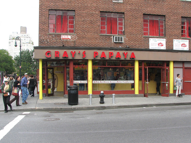 Gray's Papaya hot dog restaurant, W 8th Street, Greenwich Village, New York