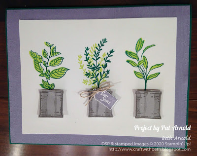 Craft with Beth: Stampin' Up! Second Sunday Sketches 10 card sketch challenge with measurements Pat Arnold herb plants for you thinking of you card