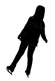 young girl ice skating silhouette