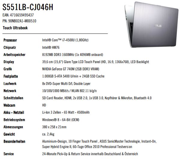 Asus VivoBook V551,Intel Haswell,Core i7,DDR3 RAM,Spesifikasi