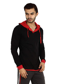 V3Squared Men's Cotton Full Sleeve Hooded T-Shirt