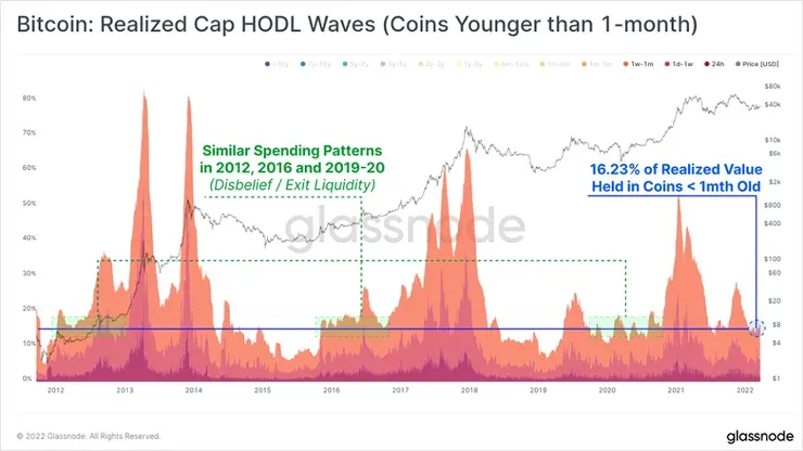 Биткоин реализованная капитализация волн HODL