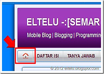 ELTELU - Tampilan Tombol Home Pada Tab Menu Standar Blog