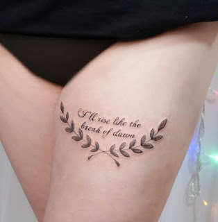 25 Minimalist Inspiring Script Quote Tattoos On The Thigh