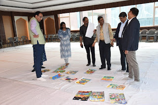 Amrit Mahotsav of Independence Lavnis Sharma of New Kesari Vidyapith stood first , Daksh of Prince Lotus Valley School , Sikar stood second and Sonam Kanwar of Vashishtha International School stood third and in Group B, Neerja of Jaipur stood first. Anushka Dev Barman of Modi School stood second , Shrishti Hira Nandani of DPAS Jodhpur stood second and Simran Saini of DAV School stood third.