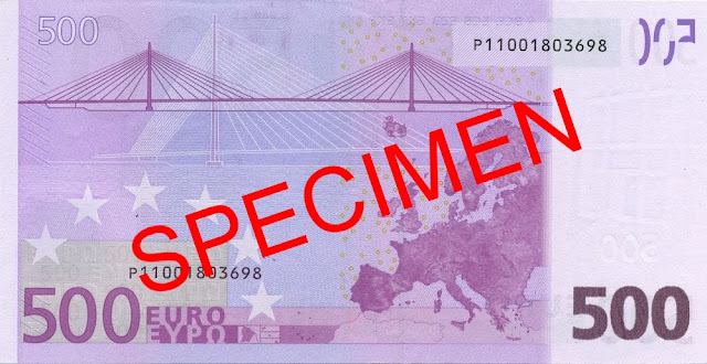 Currency of the Eurozone 500 Euro note