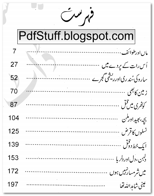 Contents of Urdu novel Dulhan Dil aur Dilruba by Agha Riaz Ahmed