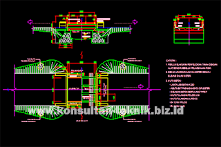 Gambar-Jembatan-Gelagar-Beton-Bertulang-Balok-T-Kelas-C-Bentang-6-Meter-Format-DWG-Autocad-01