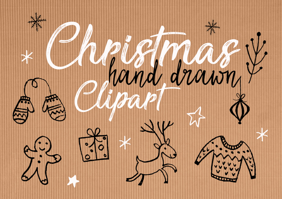  Christmas hand drawn clipart