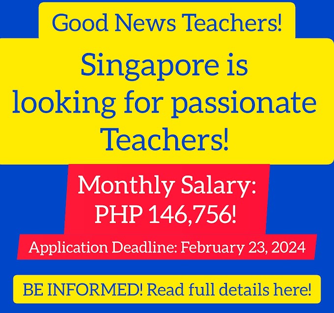 Singapore is Hiring Passionate Teachers with monthly salary of PHP 146,756 | Apply Now! 