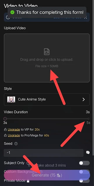 Video upload