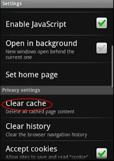 How to clear the browser cache on an Android phone